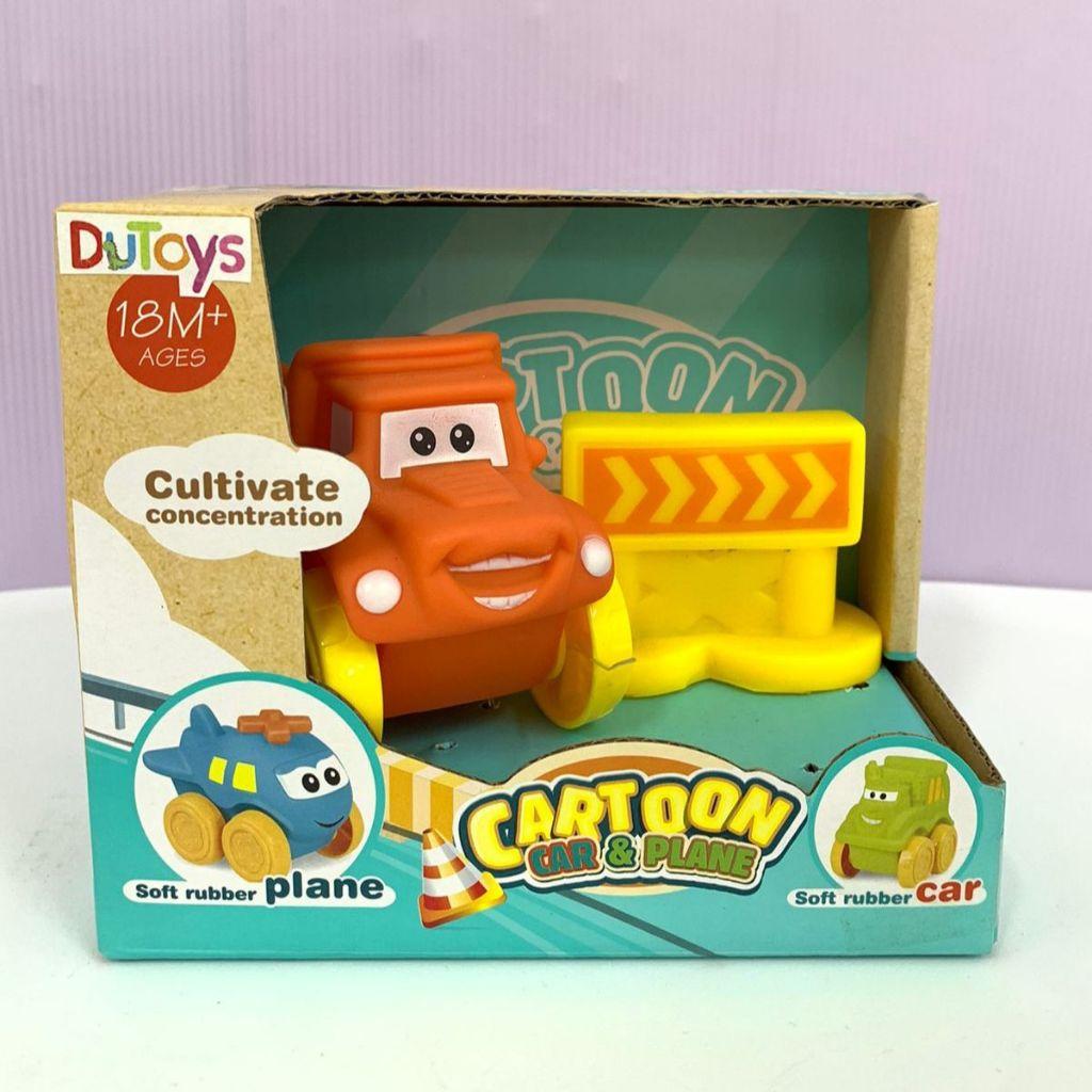 Carrinho Cartoon Soft Apertar Mordedor Brinquedo De Bebeb Carrinhos 2 Peças Na Caixa Presente Baby