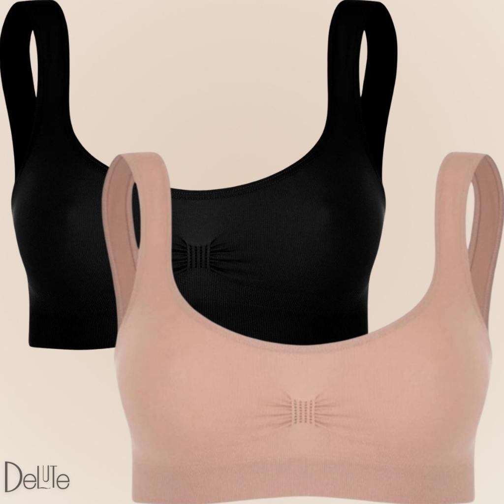 Kit 2 Top Sutia Fitness Academia Media Sustentacao Sem Costura Basico Trifil Sem Bojo Original