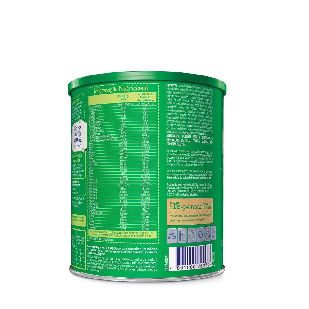 Kit 4x Fórmula Infantil Nestogeno 1 (0 - 6 Meses) 800g Nestlé