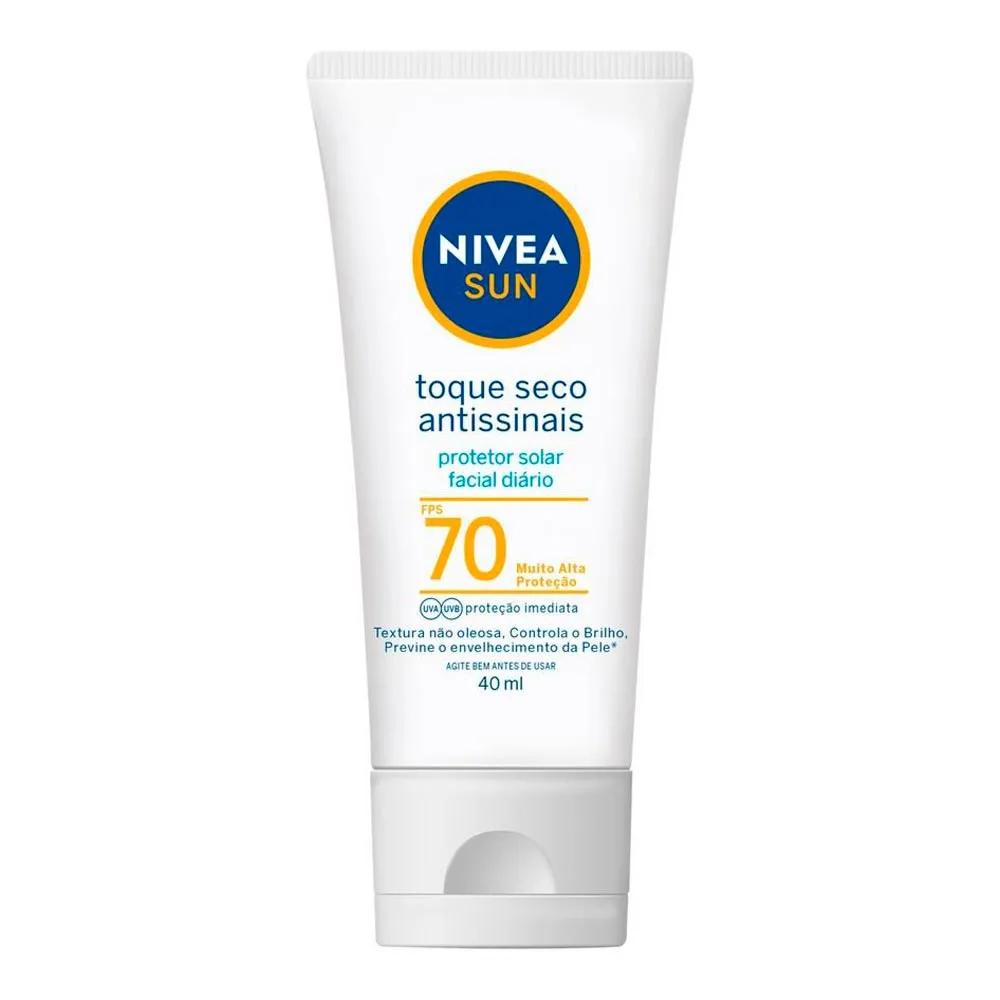 Kit Protetor Solar Nivea Fps50 100ml + Toque Seco Facial Fps70