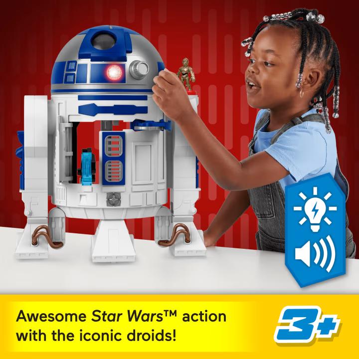 Imaginext Disney Star Wars R2-d2 Brinquedo Com Luzes Sons E C-3po Diecast Personagem - Mattel Hxg52