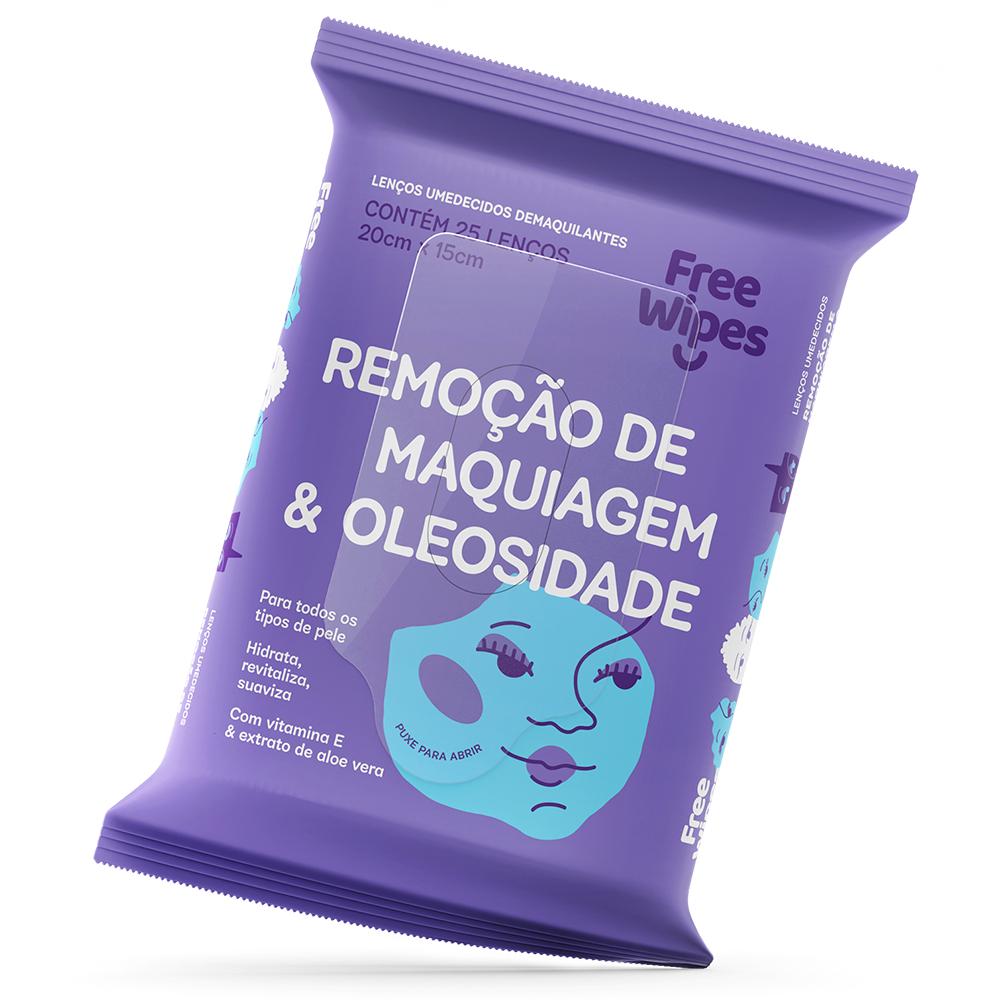 Lenço Umedecido Demaquilante Free Wipes Limpeza E Revitalização Facial