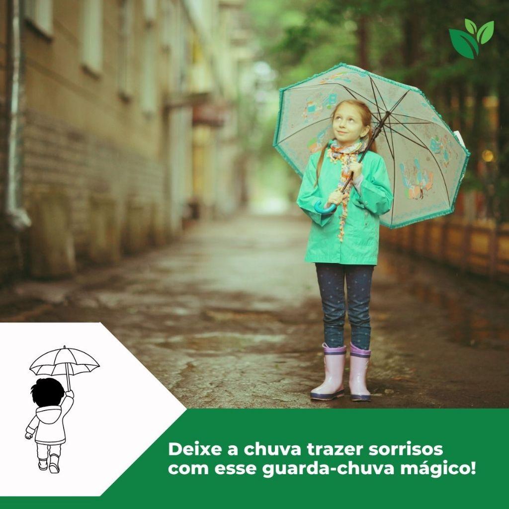 Guarda Chuva Infantil Transparente Com Unicórnio Super Proteção