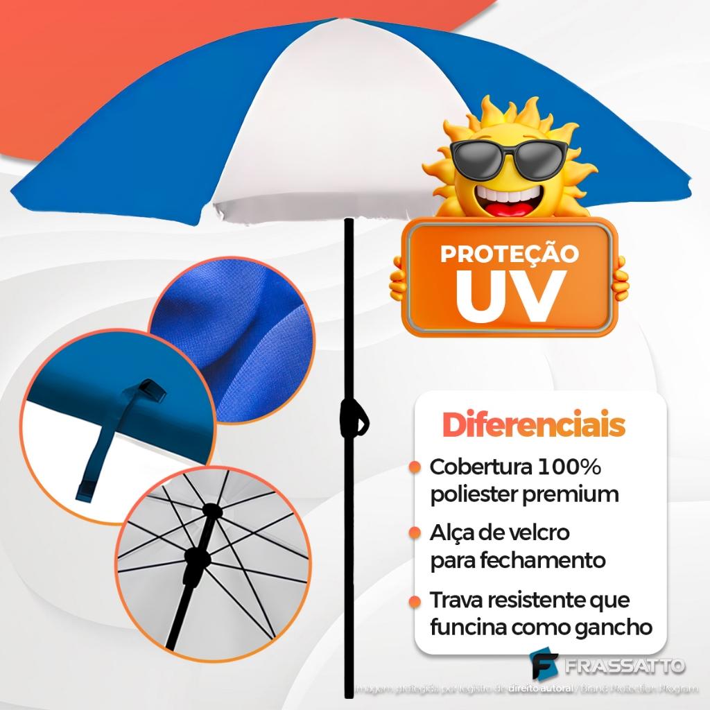 Guarda-sol Grande Gigante Para Barraca Praia E Piscina E Saca Areia Com Suporte Verão Sol