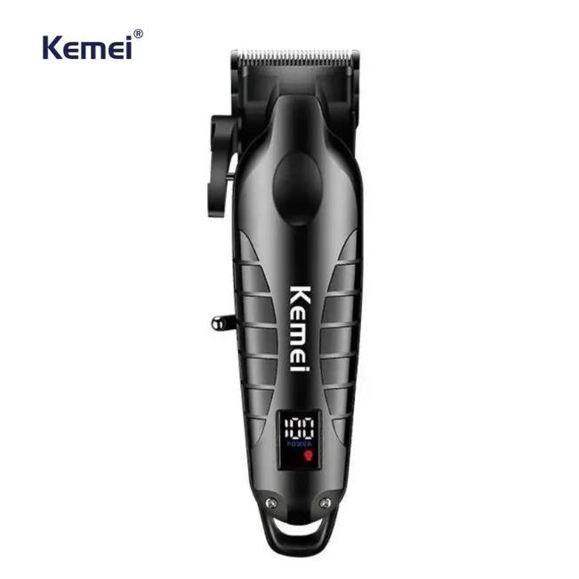 Máquina De Cortar Cabelo Profissional Kemei -2290 Portátil USB Display Lcd 110V/220V 6 Pentes Nova