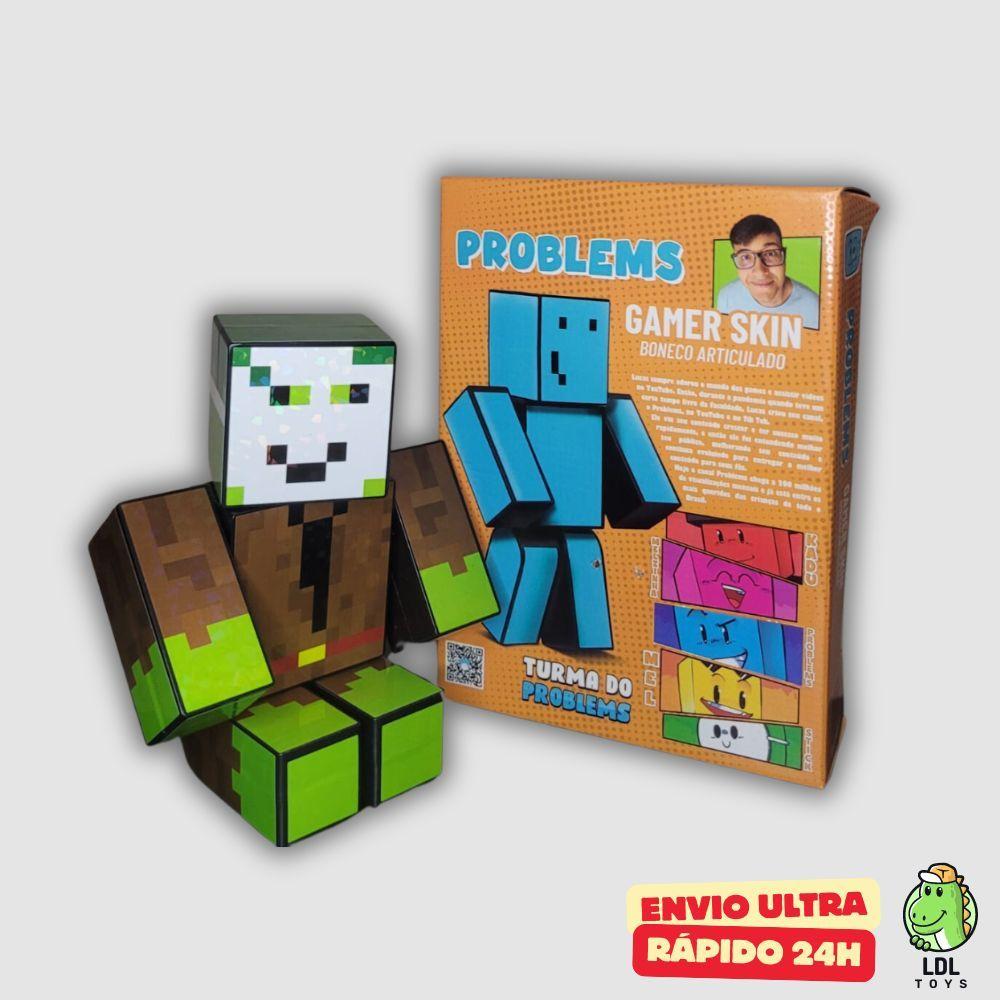 Boneco Gamer Articulado Turma Do Problems Stick Youtuber 25cm Algazarra