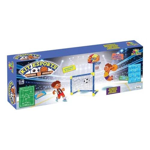 Kit Esporte 2 Em 1 Trave De Basquete E Futebol Art Brink