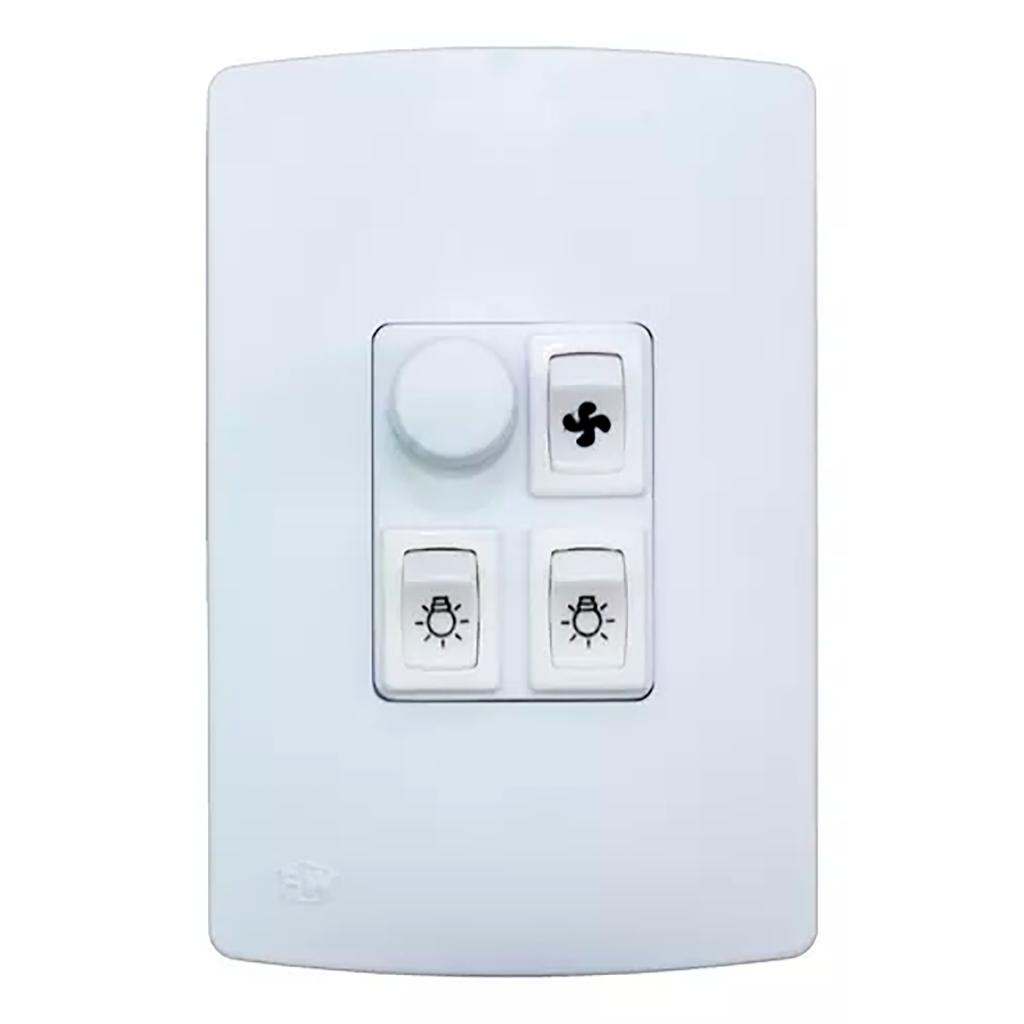 Controle Para Ventilador Rotativo Com 2 Interruptores 127V Pw