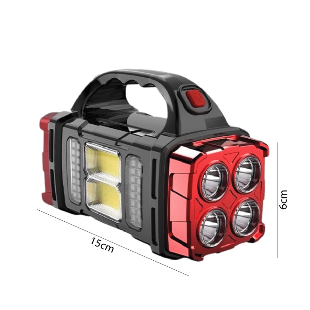 Lanterna Holofote Solar PRO LED Super Potente Recarregável Com USB Luz Fria E Quente