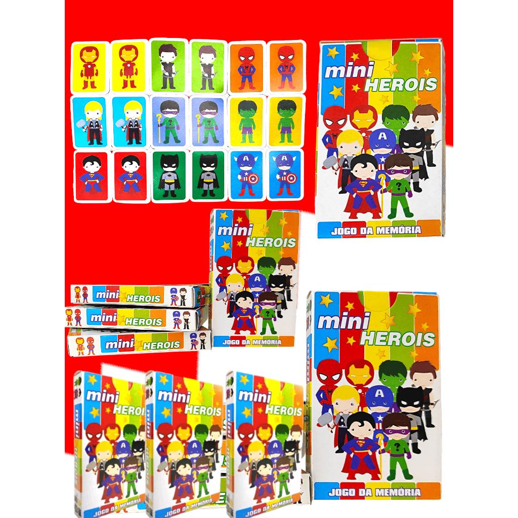 Kit 15 Jogo Da Memoria Mini Heróis Infantil P/Kit Festa Lembrancinha Aniversario Prenda Novo