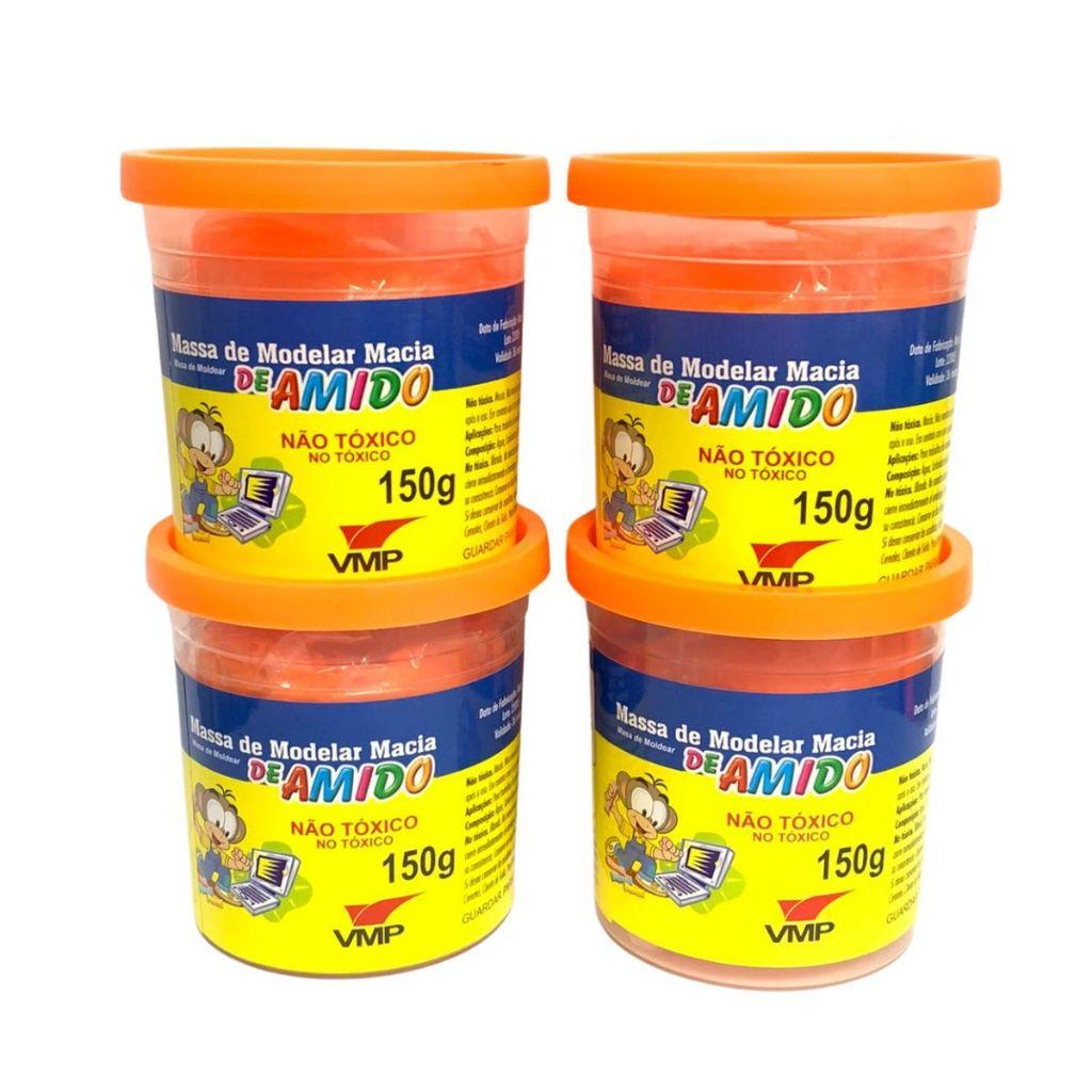 Kit 4 Massinhas De Modelar Macia Amido Massa De Modelar 150g Brincadeiras Educativa Massa Escolar