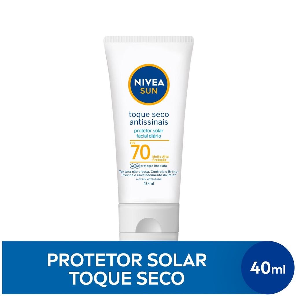 Kit Protetor Solar Nivea Fps50 200ml + Toque Seco Facial Fps70