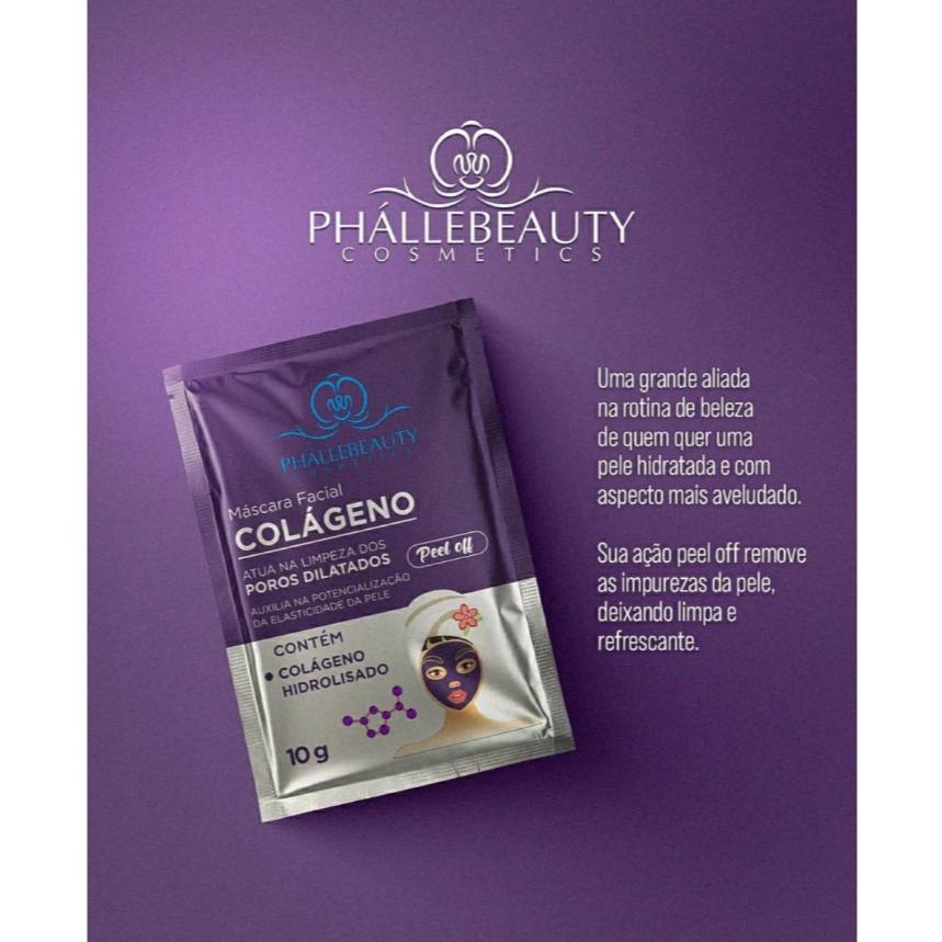 Máscara Facial Peel Off Colágeno 10 Unidades Phállebeauty