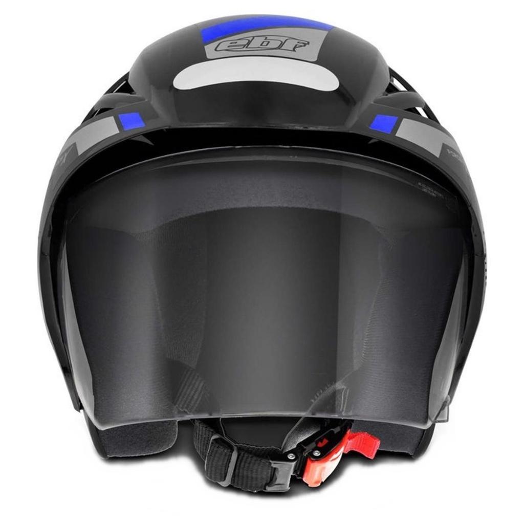 Capacete Aberto Ebf Thunder Open Modelo Force Preto Azul