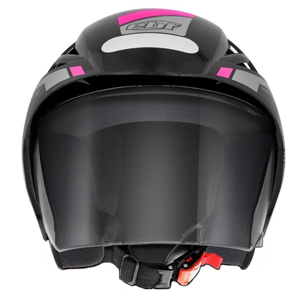 Capacete Aberto Ebf Thunder Open Modelo Force Preto Rosa