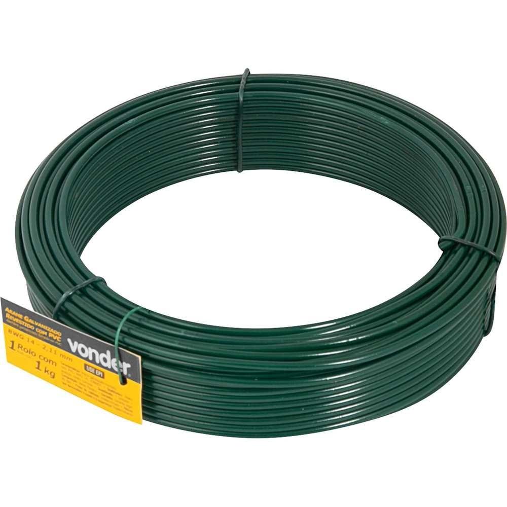 Arame Revestido Com Pvc Verde Bwg 14 1 Kg Vonder