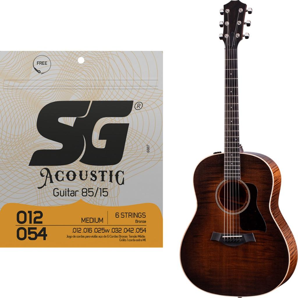 Encordoamento Sg Violão Aço 012 Bronze 85/15 Tensão Média