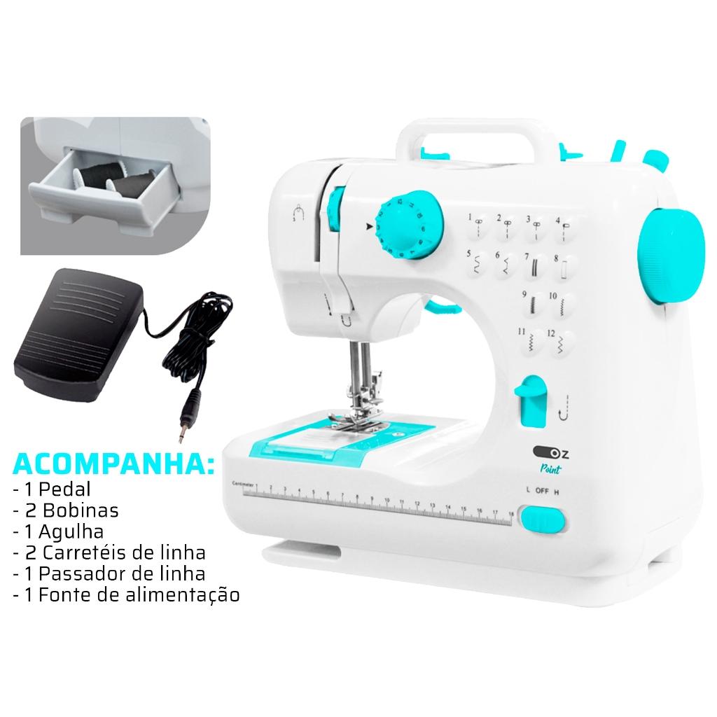 Máquina De Costura Portátil Elétrica Bivolt Opções 12 De Pontos Portátil