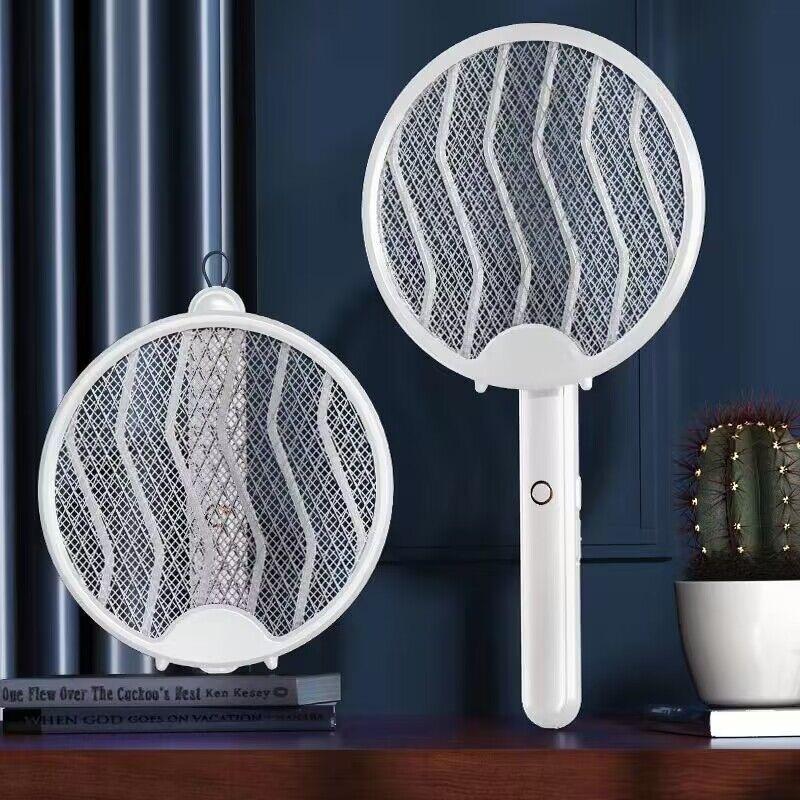 Raquete Elétrica Dobrável Mata-mosquitos USB Recarregável Lâmpada Mosquito Dengue Com Luz -M5