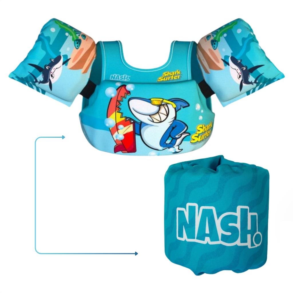 Kit Boía Auxiliar Com Colete Salva Vidas Infantil 25 Kg Personagens