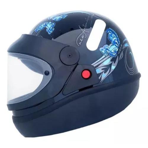 Capacete Moto Feminino Automático Ebf Borboleta C/Selo Inmetro Todos Tamanhos