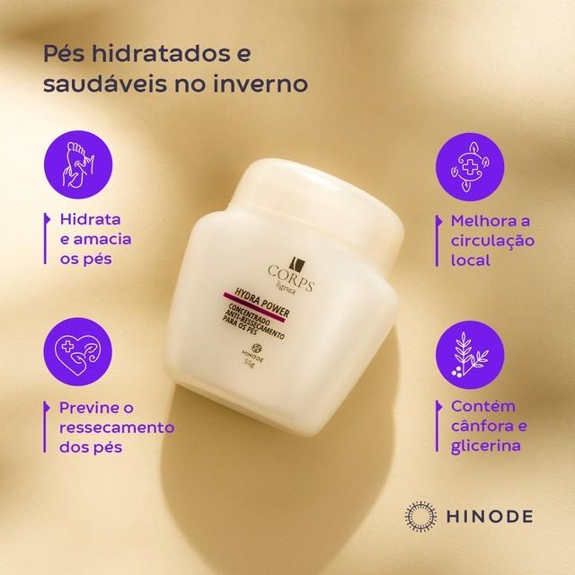 Concentrado Anti Ressecamento Para Pés Hidra Power Corps Lígnea Hinode 55g