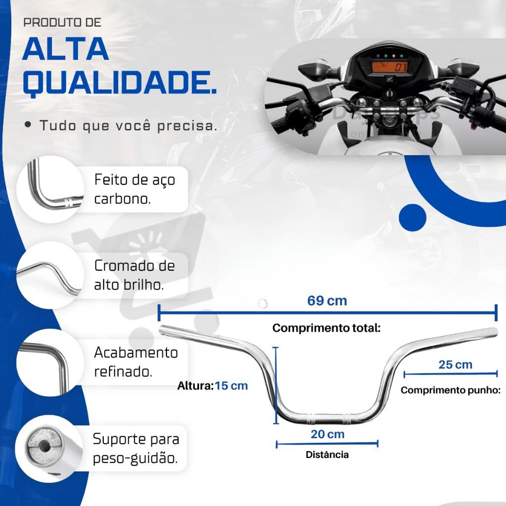 Kit Guidão Cg Cargo 160 2016/2022 C/Peso Da Pcx + Manopla Vazada