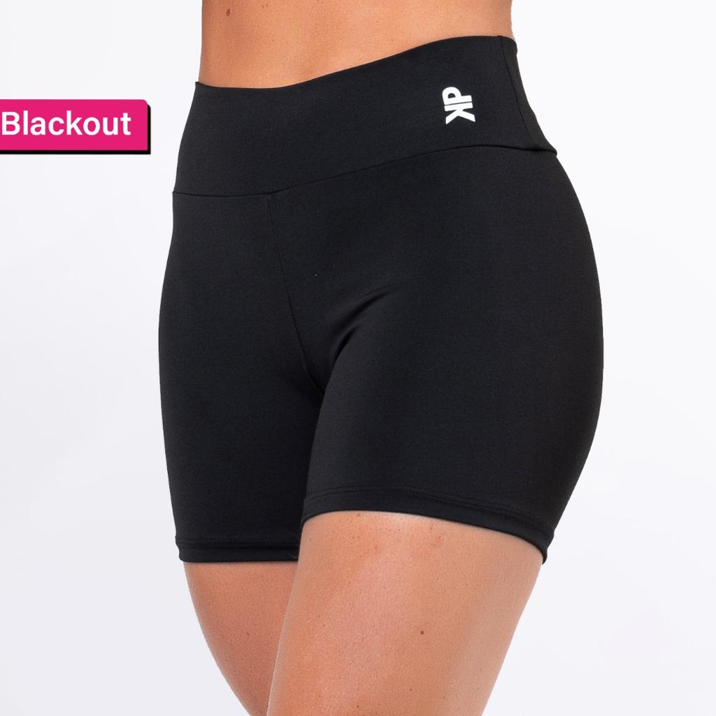 Short Fitness Feminino Blackout Zero Transparência Cintura Alta Biker Boxer Crossfit Corrida