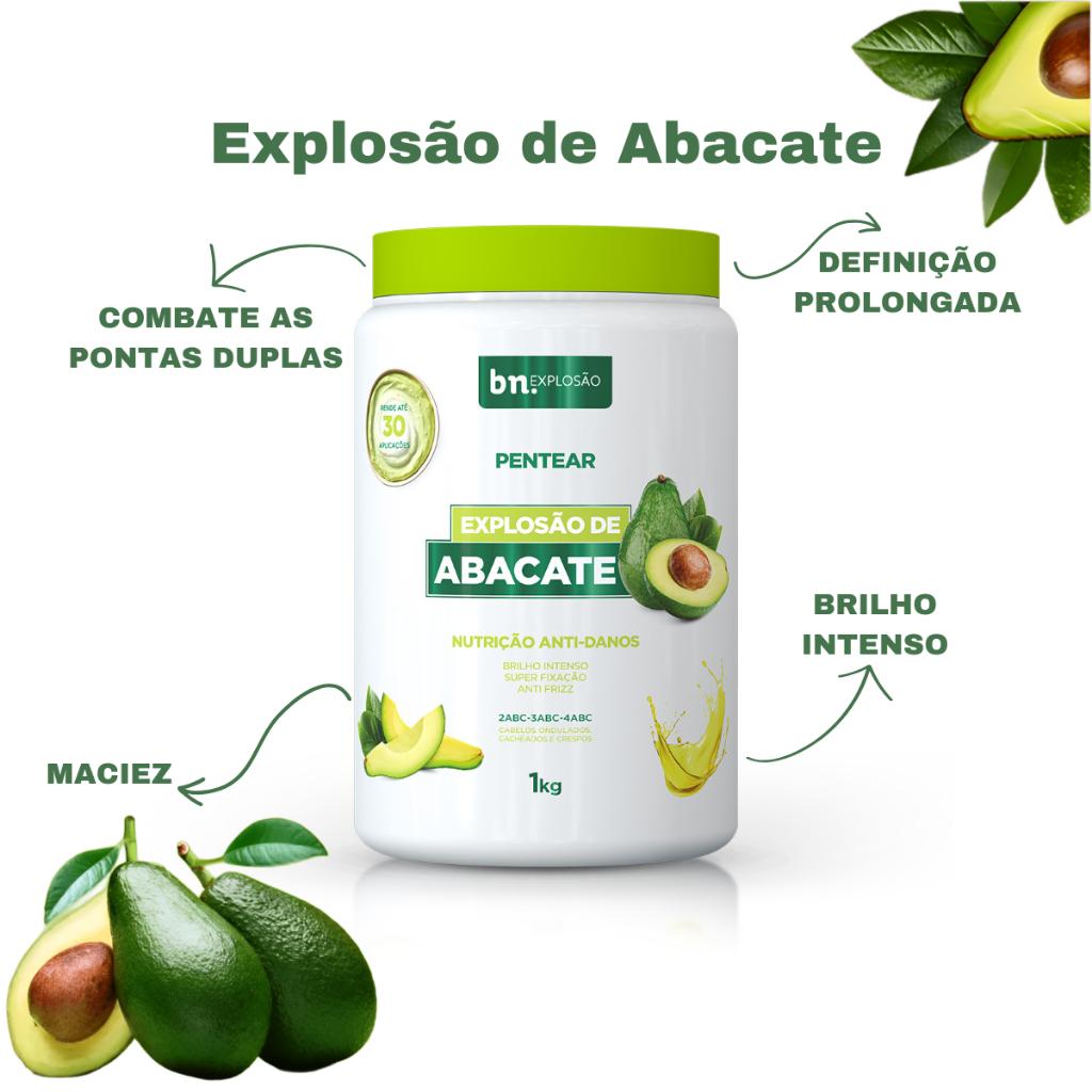 Kit 2 Cremes De Pentear Explosão De Abacate E Pentear E Tratamento De Café 2 Em 1 1kg Bn.cachos