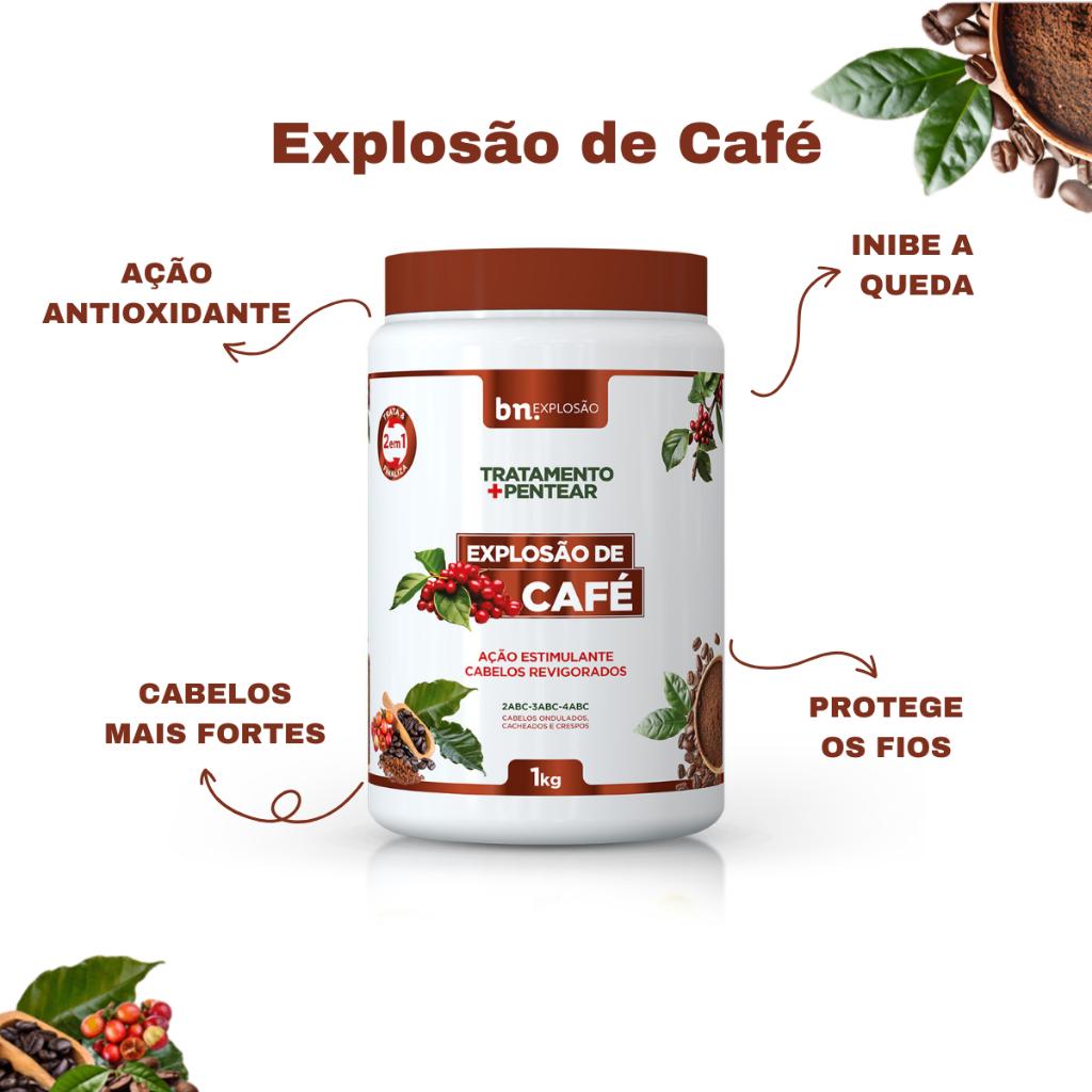 Kit 2 Cremes De Pentear Explosão De Azeite De Oliva E Pentear E Tratamento De Café 1kg Bn.cachos