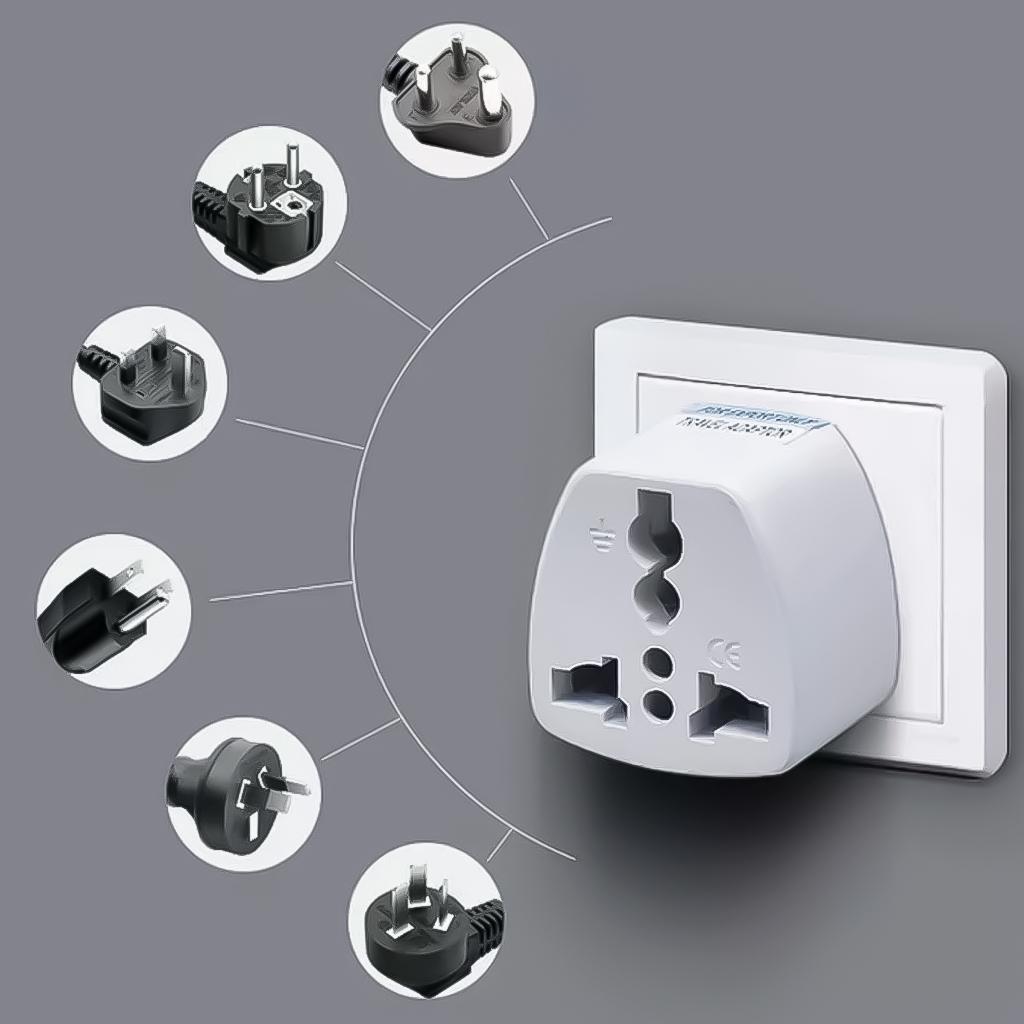 Adaptador Pino Tomada Padrão Europeu Elétrico Brasil 10a/20a Branco E Preto Bivolt