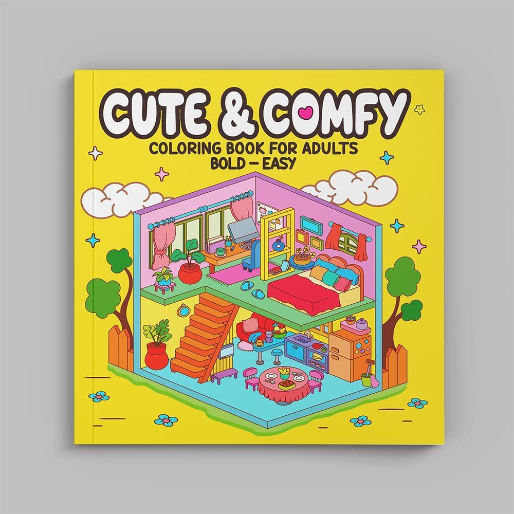 Coleção Cute Comfy Coloring Book For Adults - Kit Com 2 Livros De Colorir