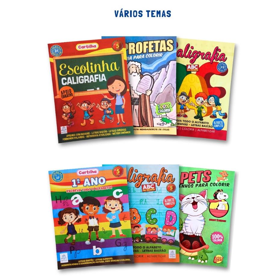 15 Revistas Livrinhos Colorir Infantil Atividades Pintar Kit Festa Lembrancinha Prenda Criança Novo