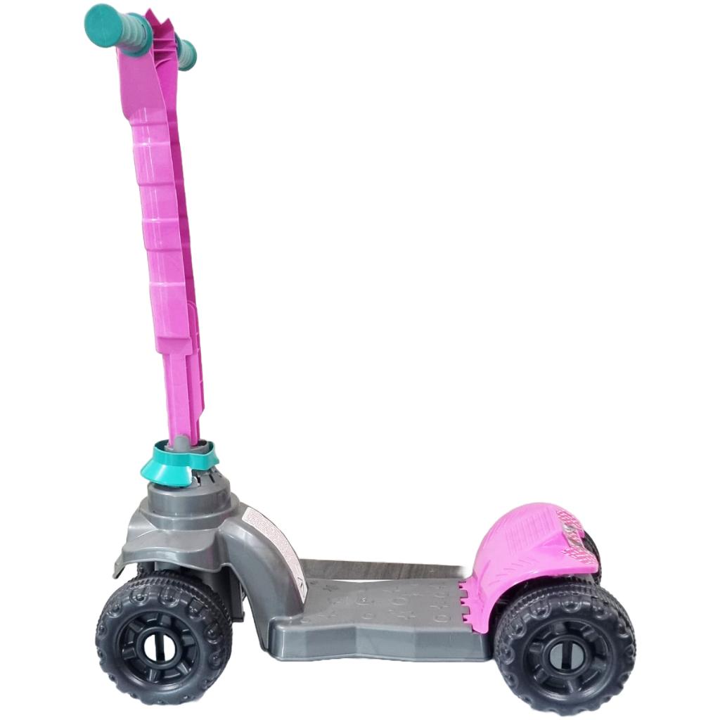 Patinete Rosa 4 Rodas - Cresça Com Estilo E Segurança