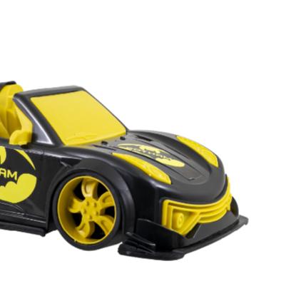 Carrinho Carro Conversível Batman Batmóvel Preto E Amarelo Grande 38cm - Edição Limitada Gotham - Queen Shop