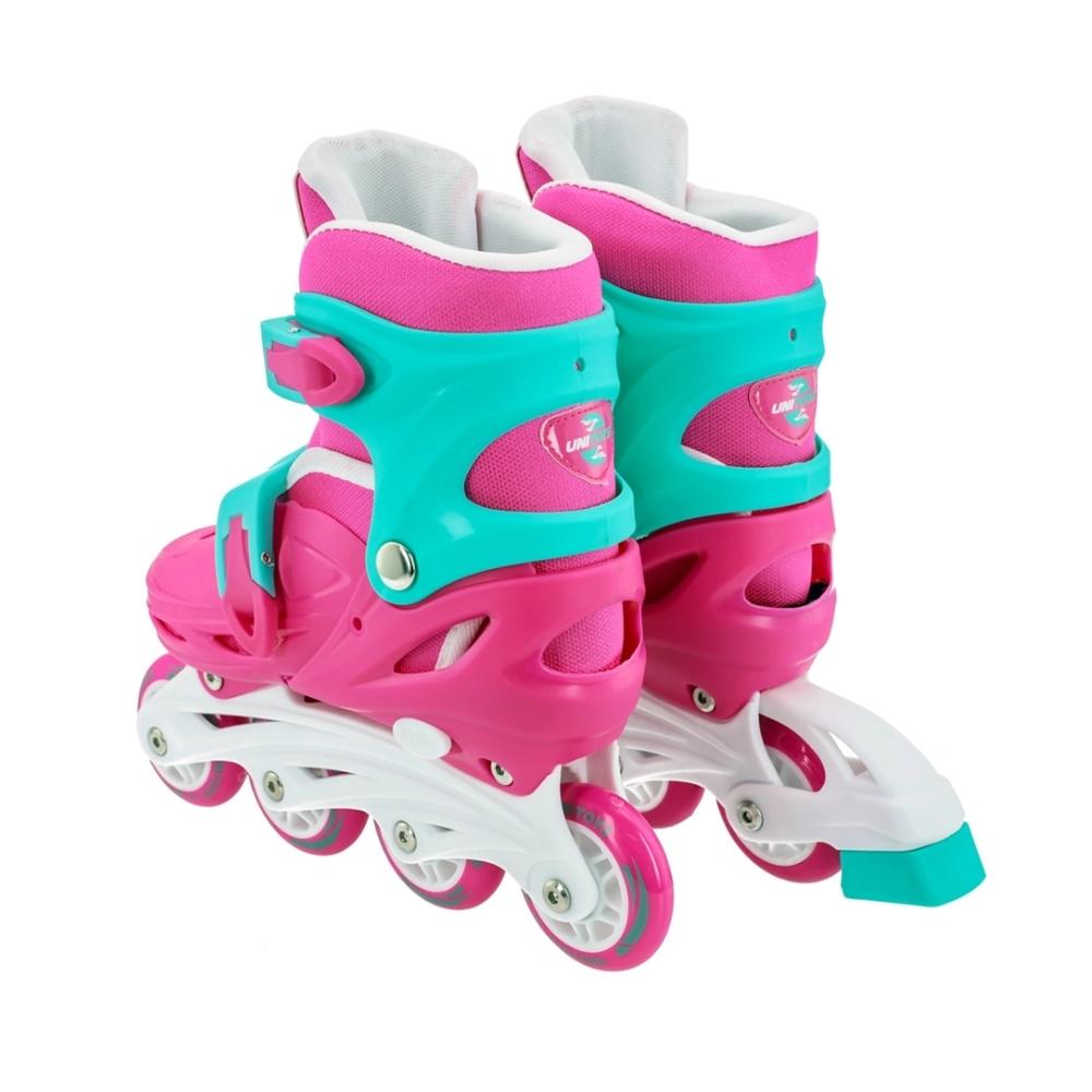 Patins Infantil Inline E Triline Com Kit Proteção Completo Unitoys