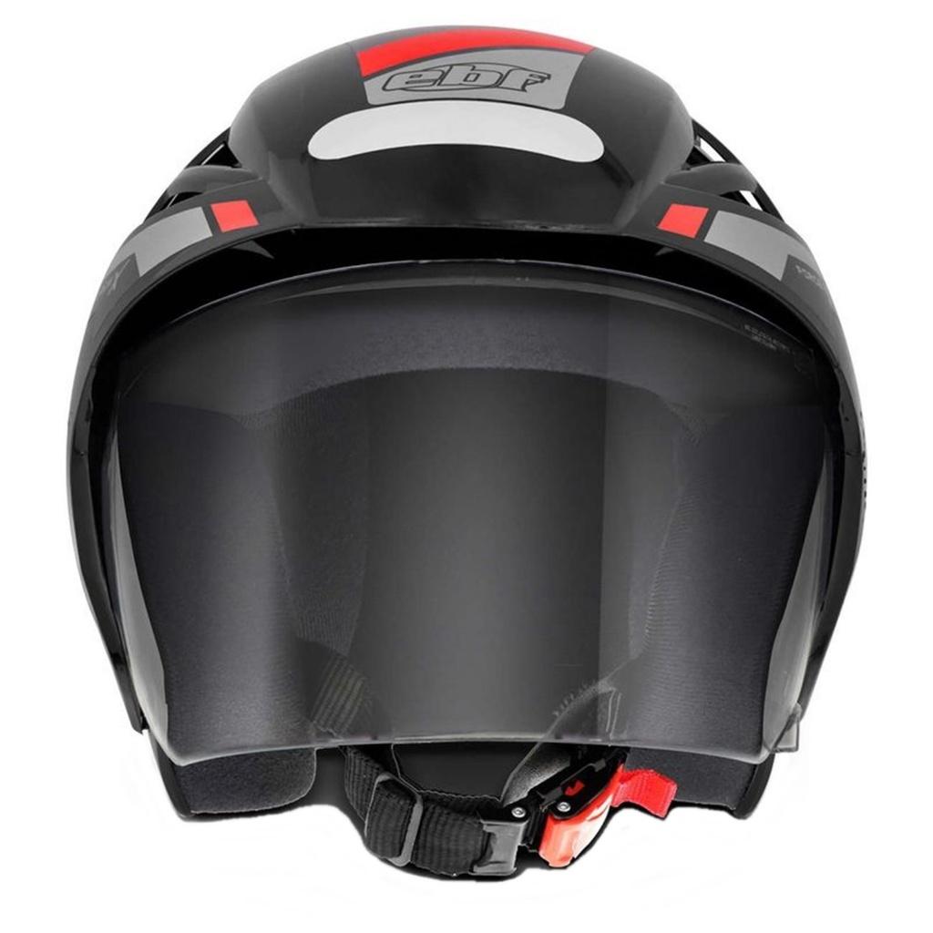 Capacete Aberto Ebf Thunder Open Modelo Force Preto Vermelho