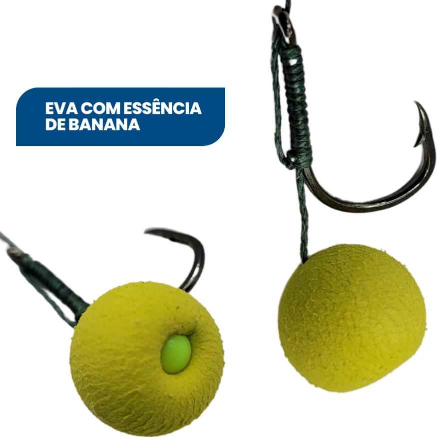 Chicote Pesca Americano Carpa Cabeçuda Carpa Capim Pescaria Com Essência De Banana Cartela Com 4 Pçs - Summer