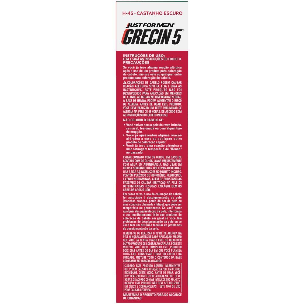 Grecin 5 Shampoo Tonalizante Castanho Escuro H-45 60ml - Cobre Os Cabelos Grisalhos Em 5 Minutos
