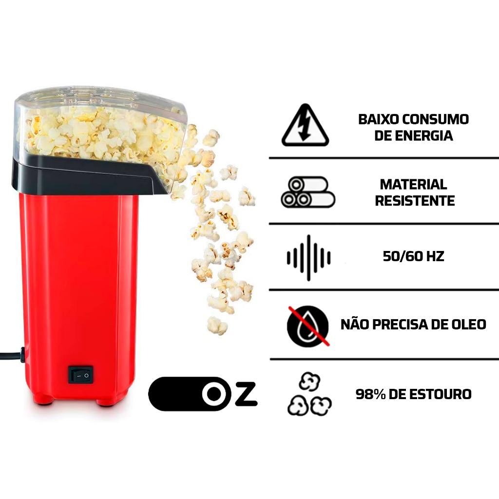 Pipoqueira Elétrica Ar Quente Máquina Fazer Pipoca Sem Óleo 110v/220v