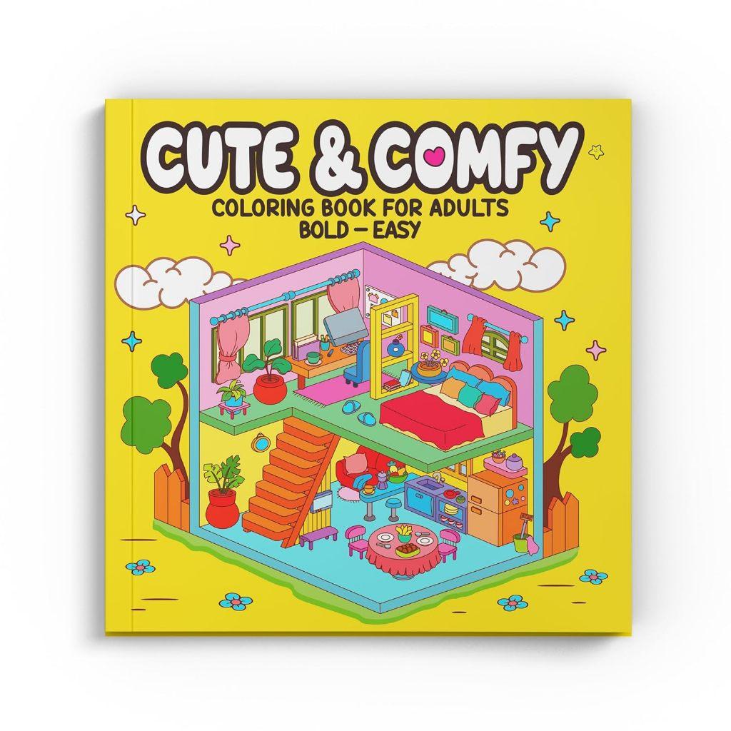 Coleção Cute Comfy Coloring Book For Adults Especial - Kit Com 3 Livros De Colorir