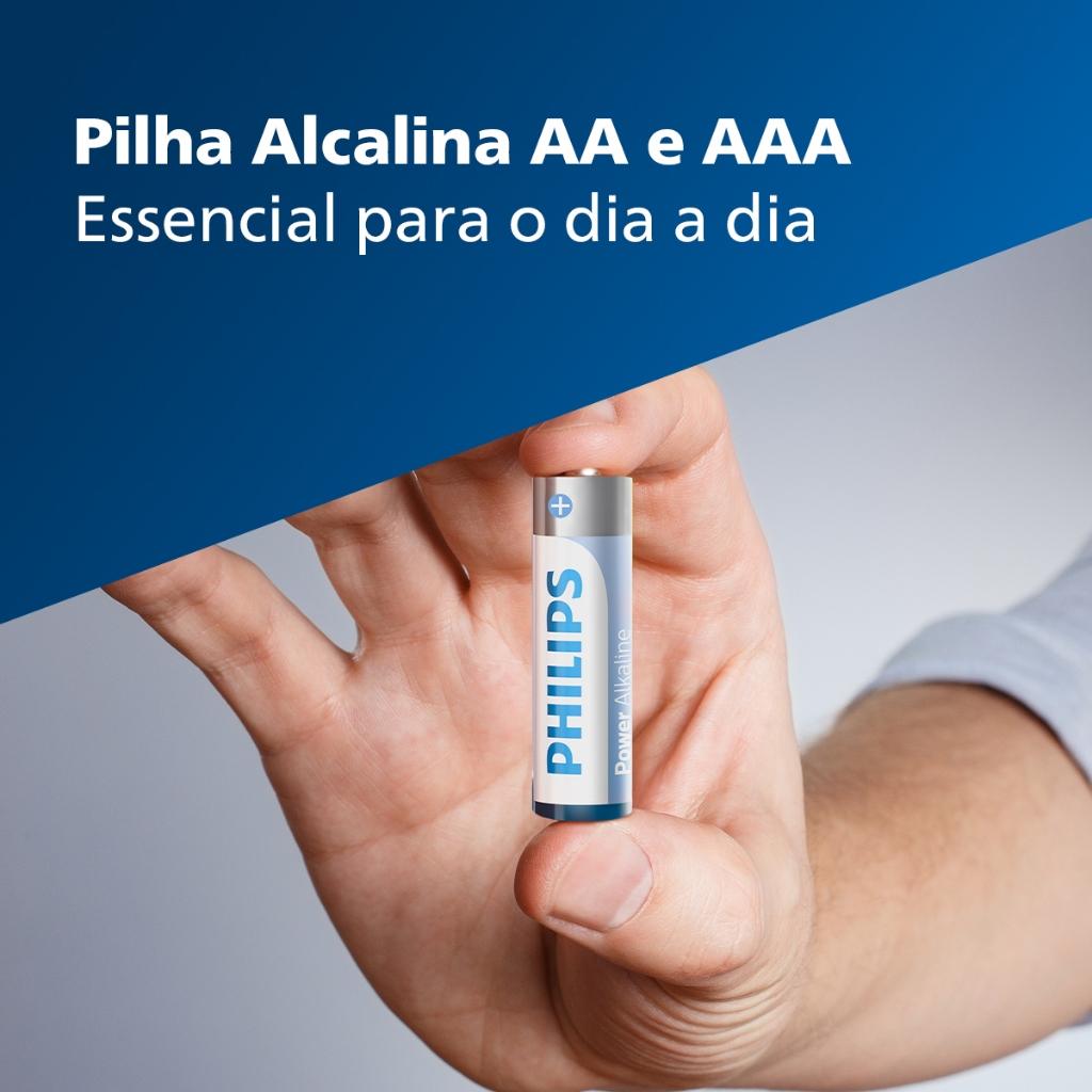 Pilha Alcalina Philips Aaa Palito 10 Unidades E Pilha Aa Pequena 10 Unidades