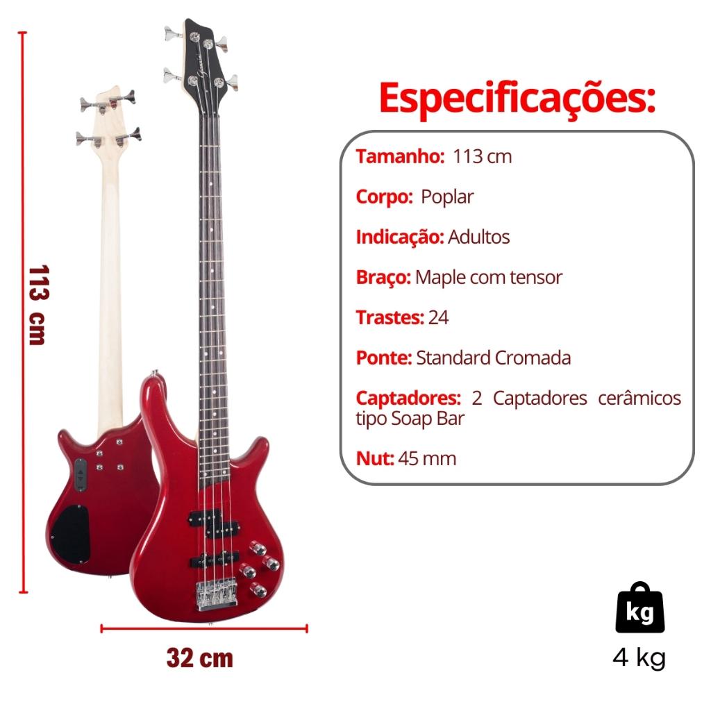 Contra Baixo Giannini Gb200a Ativo 4 Cordas