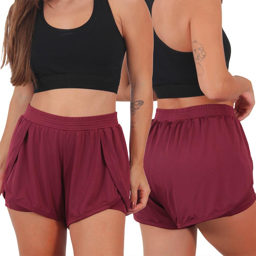 Kit 3 Shortinhos Corrida Caminhada Com Bolso Microfibra Fluit