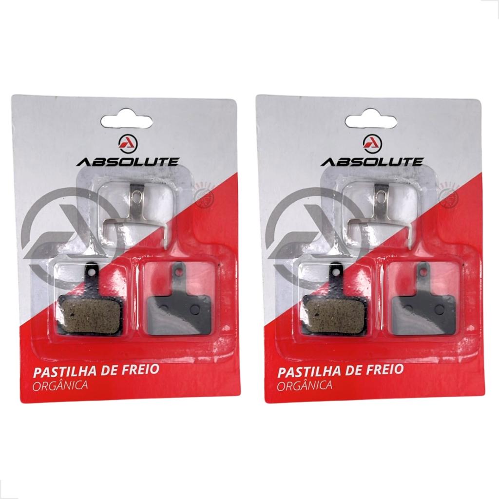 2 Par Pastilha Freio Disco Absolute Abs-01s Orgânica Serve Shimano Tourney Tx805 Mt200 Mt410 Mt500 Altus B01S B05S