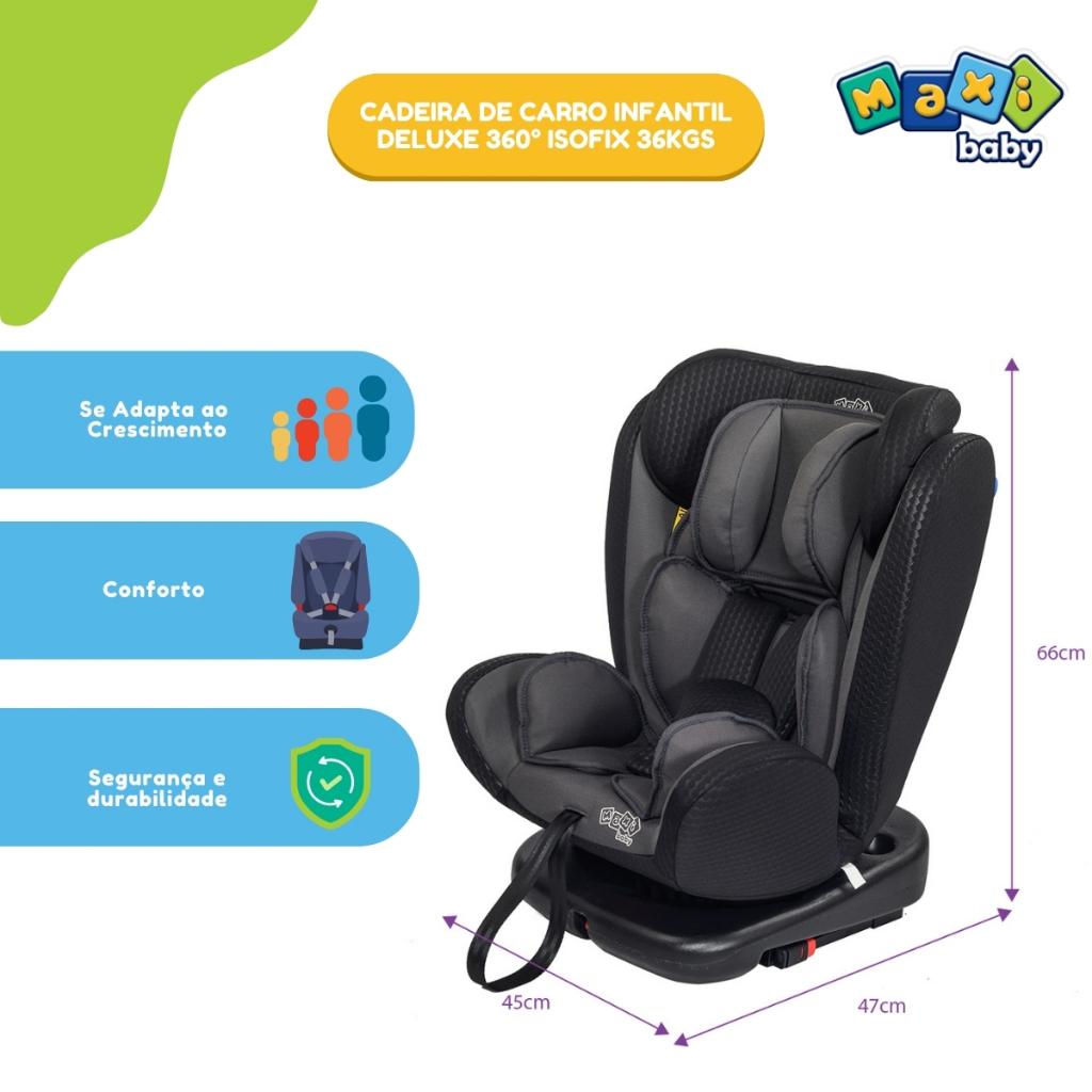 Cadeira De Carro Infantil Deluxe 360 Isofix 36kgs Maxi Baby