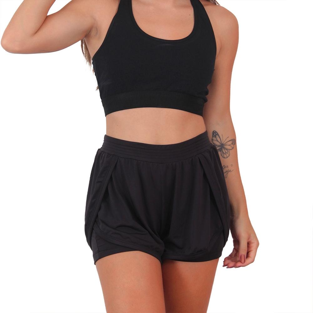 Kit 3 Shortinhos Feminino Fitness Fluit Com Bolsos