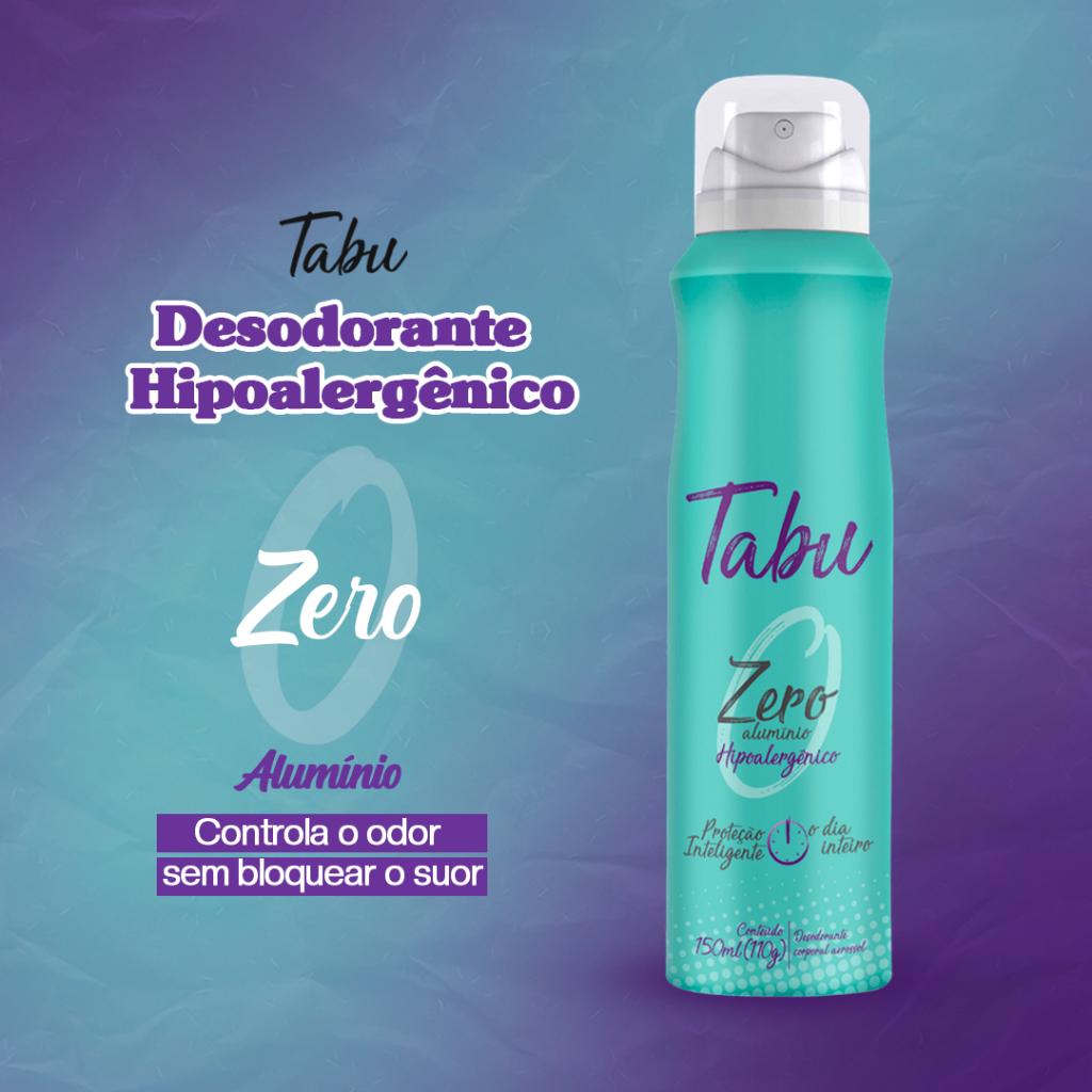 Kit Desodorante Aerosol Tabu Zero Alumínio 150ml (3 Unidades)