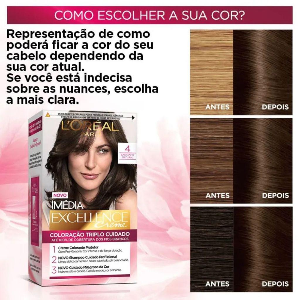 Tinta De Cabelo Imédia Tintura Excellence 4 Castanho Natural
