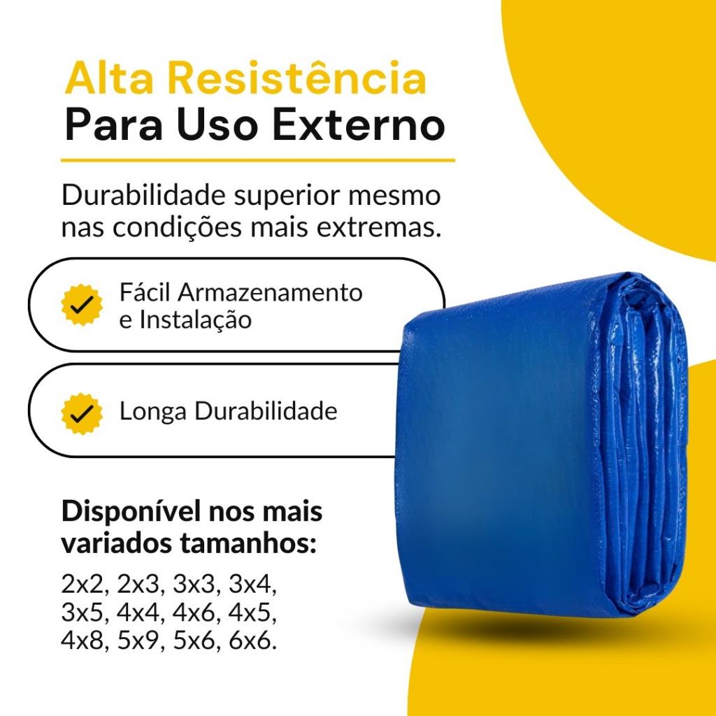 Lona 6x5 Azul Impermeavel Piscina Barraca Camping Telhado Em Polietileno